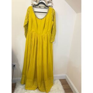 Ethnic Indian Wear Yellow Maxi Dress